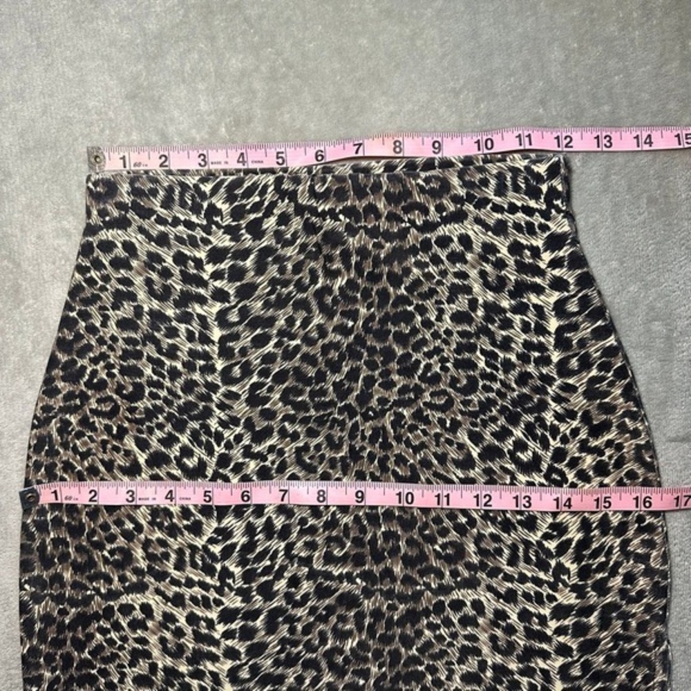 ING Leopard Animal Print Pencil Skirt Size S Stretch Bodycon Y2K Office Career - Picture 5 of 9